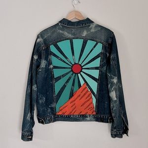 Custom Painted Red Rocks Jean Jacket